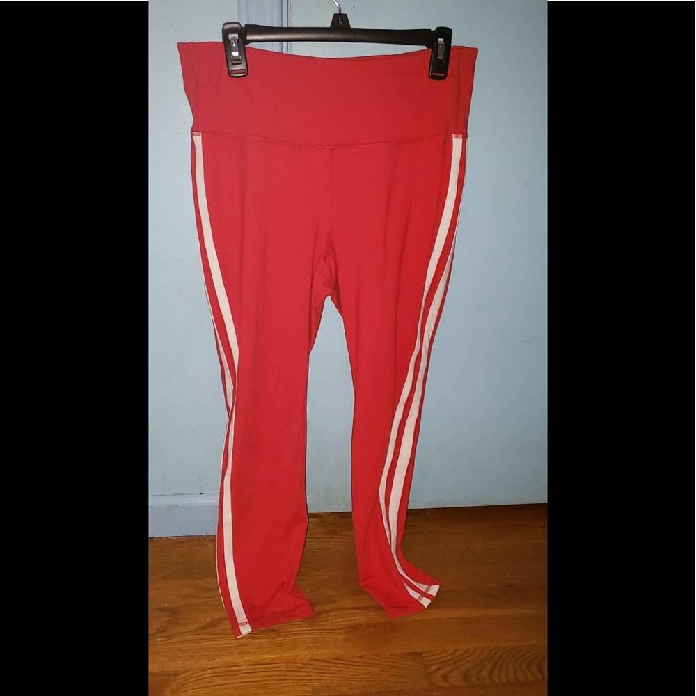 Red and white leggings